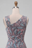 Laden Sie das Bild in den Galerie-Viewer, Schwarzes Bodycon-Floral-Falten-Kurzes Homecoming-Kleid mit Stickerei