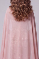 Laden Sie das Bild in den Galerie-Viewer, Sweetheart Blush Meerjungfrauen-Floral-Pailletten-Pailletten-Kleid mit Umhang