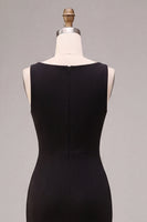 Laden Sie das Bild in den Galerie-Viewer, Schwarzes Meerjungfrauen-Ärmelloses, langes Festkleid mit Cowl-Neck