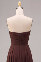 Laden Sie das Bild in den Galerie-Viewer, Dark Coffee Sweetheart A-Line Chiffon Lange Festkleid