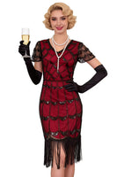 Laden Sie das Bild in den Galerie-Viewer, Grünes Doldenes V-Ausschnitt mit kurzen durchsichtigen Ärmeln Pailletten Bodycon 1920er Jahre Kleid mit Fransen