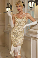 Laden Sie das Bild in den Galerie-Viewer, Glitzerndes Pailletten Bodycon Midi Kleid der 1920er Jahre mit Fransensaum
