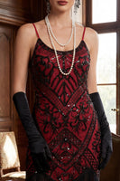 Laden Sie das Bild in den Galerie-Viewer, Glitzerndes Pailletten Bodycon Midi Kleid der 1920er Jahre mit Fransensaum