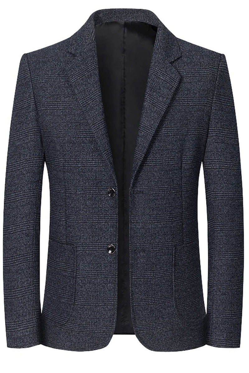 Laden Sie das Bild in den Galerie-Viewer, Navy Notch Revers einreihige Herren-Prom-Blazerjacke