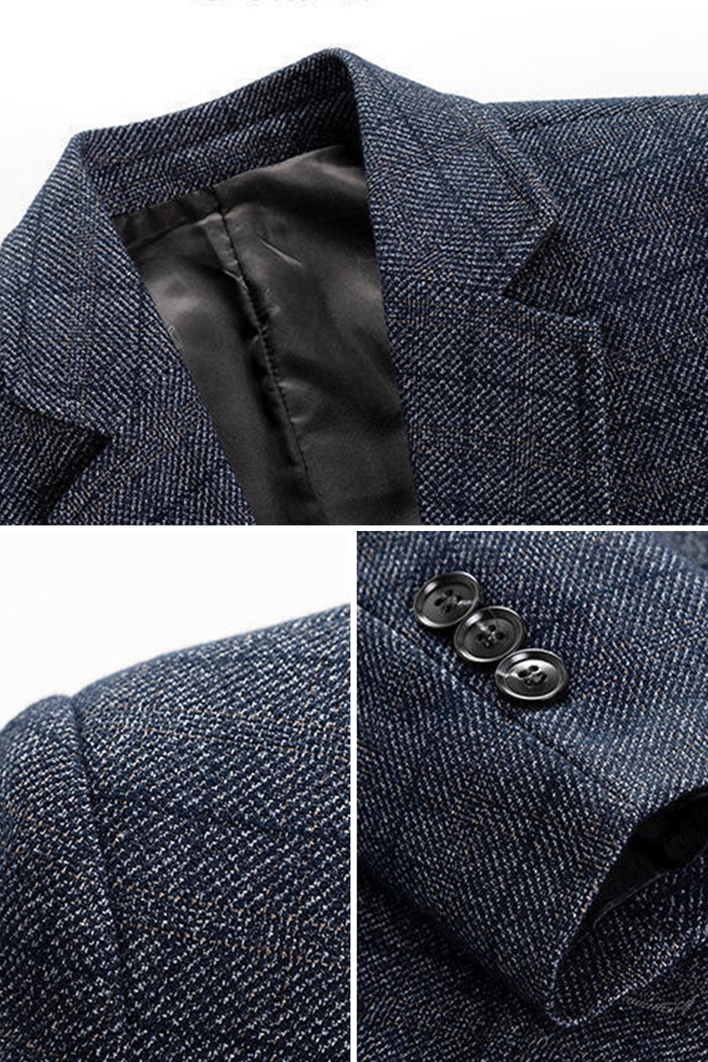 Laden Sie das Bild in den Galerie-Viewer, Navy Notch Revers einreihige Herren-Prom-Blazerjacke