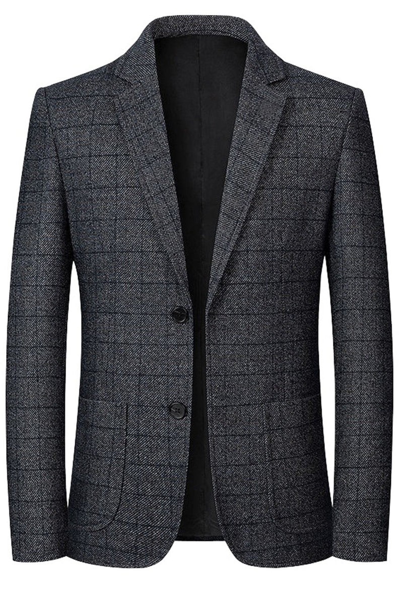 Laden Sie das Bild in den Galerie-Viewer, Navy Notch Revers einreihige Herren-Prom-Blazerjacke