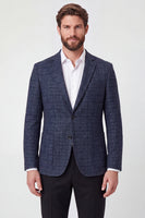 Laden Sie das Bild in den Galerie-Viewer, Navy Notch Revers einreihige Herren-Prom-Blazerjacke