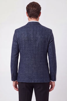 Navy Notch Revers einreihige Herren Ball Blazerjacke