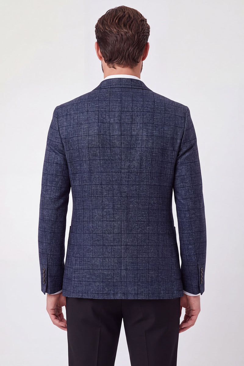 Laden Sie das Bild in den Galerie-Viewer, Navy Notch Revers einreihige Herren-Prom-Blazerjacke