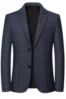 Laden Sie das Bild in den Galerie-Viewer, Navy Notch Revers einreihige Herren-Prom-Blazerjacke
