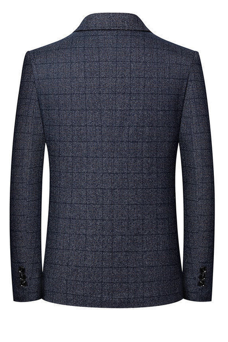 Laden Sie das Bild in den Galerie-Viewer, Navy Notch Revers einreihige Herren-Prom-Blazerjacke