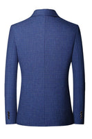 Laden Sie das Bild in den Galerie-Viewer, Blaue einreihige Herrenjacke mit Notch-Revers