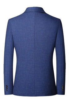Blaue Einreihige Herrenjacke mit Notch-Revers
