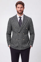 Laden Sie das Bild in den Galerie-Viewer, Brown Peak Revers Doppelreihige Herren-Abschlussball-Jacke