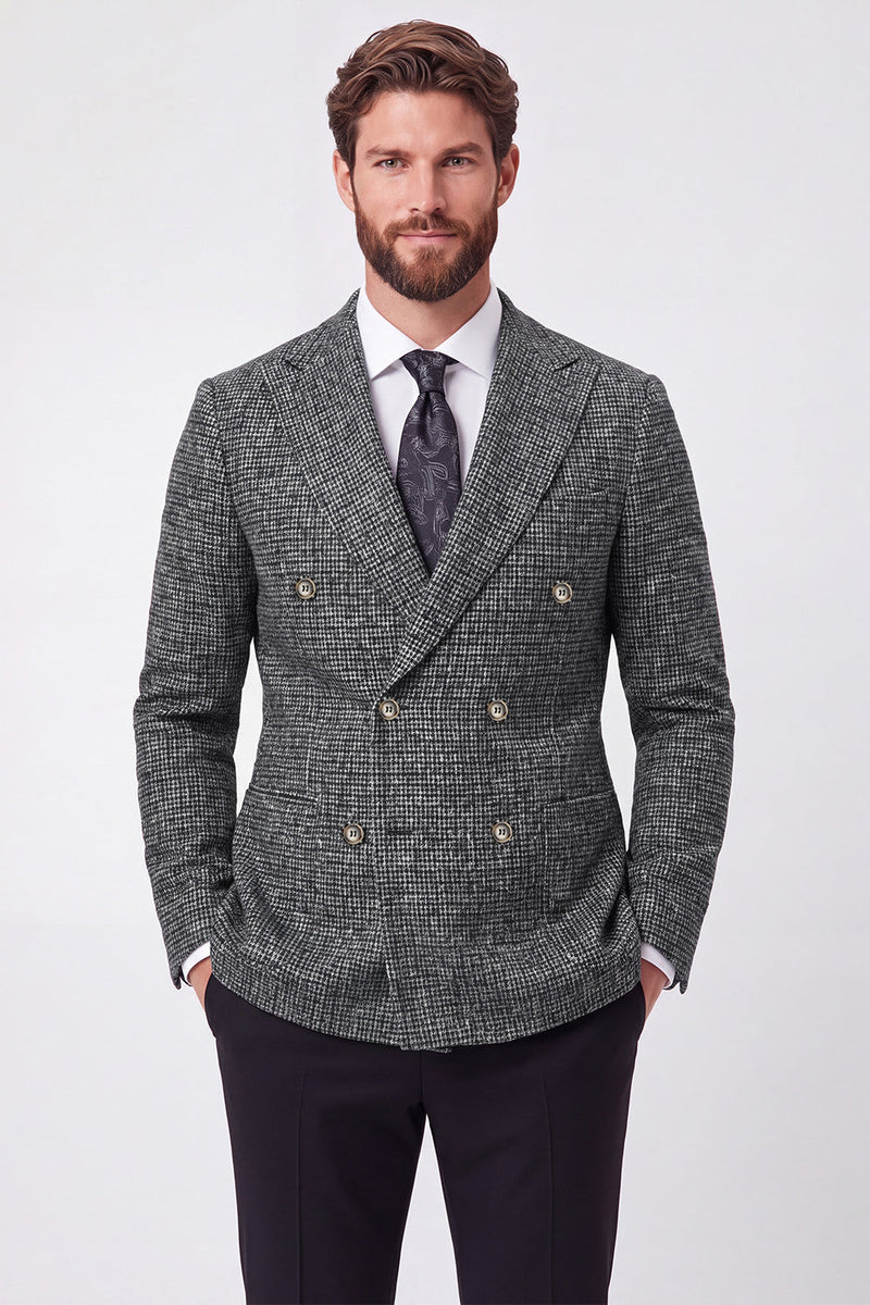 Laden Sie das Bild in den Galerie-Viewer, Brown Peak Revers Doppelreihige Herren-Abschlussball-Jacke