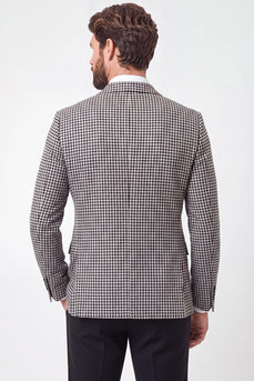 Schwarzer Zweireihiger Herrenblazer mit gekerbtem Revers