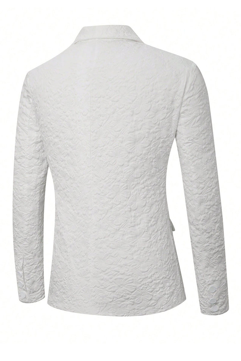 Laden Sie das Bild in den Galerie-Viewer, Weiße Reversjacke mit einem Knöpf für Herrenabschlussballanzüge