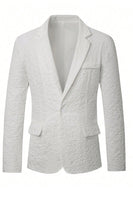 Laden Sie das Bild in den Galerie-Viewer, Weiße Reversjacke mit einem Knöpf für Herrenabschlussballanzüge