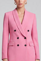 Laden Sie das Bild in den Galerie-Viewer, Rosa Zweiteiler‑Anzugset mit Reversblazer und Cropped‑Hose