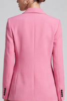 Laden Sie das Bild in den Galerie-Viewer, Rosa Zweiteiler‑Anzugset mit Reversblazer und Cropped‑Hose