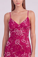 Laden Sie das Bild in den Galerie-Viewer, Rosa Florales Bodycon Pailletten Kurzes Abendkleid mit Schnürung hinten