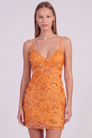 Laden Sie das Bild in den Galerie-Viewer, Rosa Florales Bodycon Pailletten Kurzes Abendkleid mit Schnürung hinten