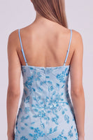 Laden Sie das Bild in den Galerie-Viewer, Fuchsia Spaghettiträger Blumen Bodycon Perlen Kurzes Abendkleid