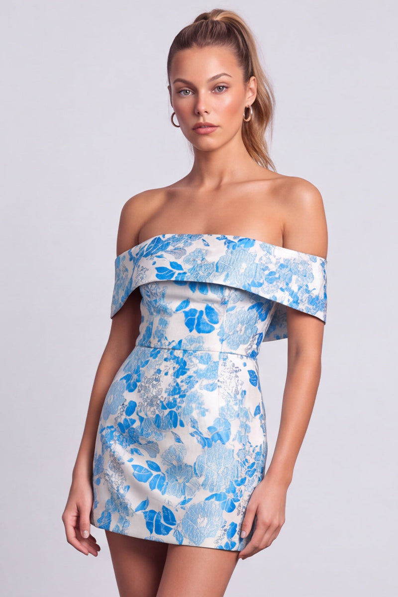 Laden Sie das Bild in den Galerie-Viewer, Grünes Trägerloses Floral Bedrucktes Bodycon Kurzes Abendkleid