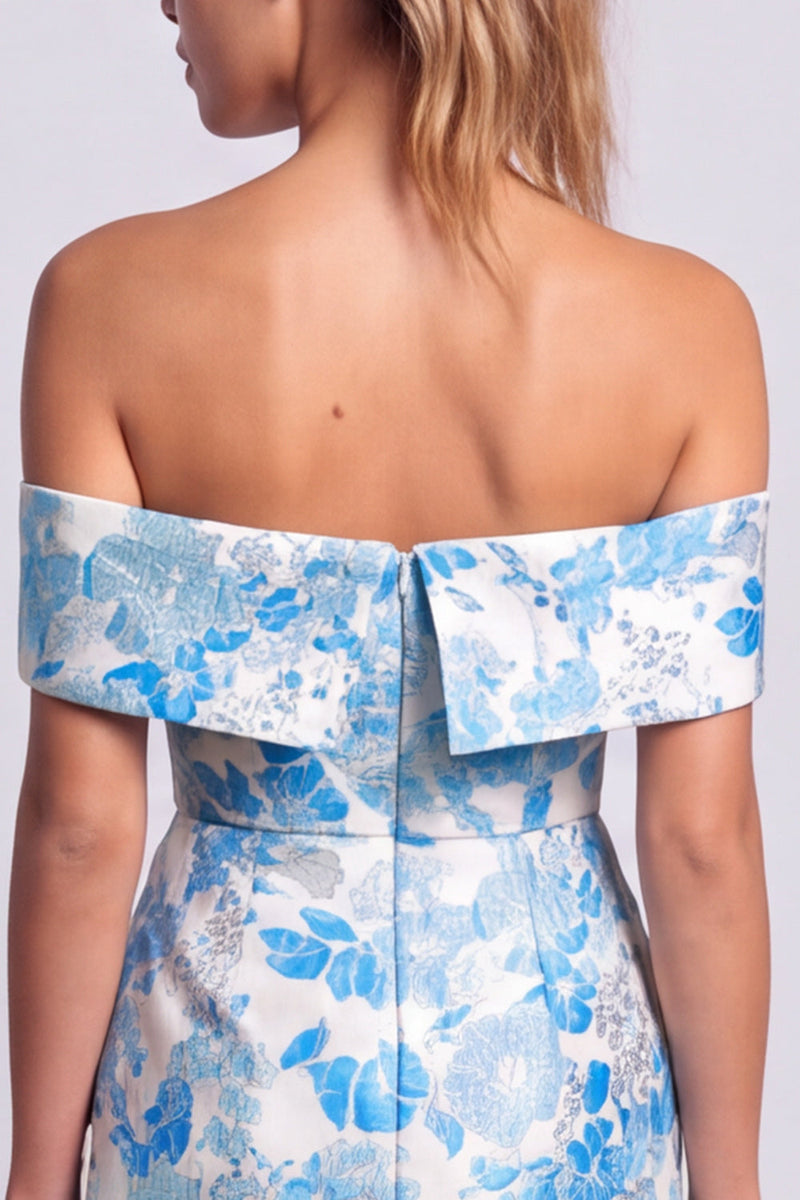 Laden Sie das Bild in den Galerie-Viewer, Grünes Trägerloses Floral Bedrucktes Bodycon Kurzes Abendkleid
