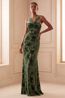 Laden Sie das Bild in den Galerie-Viewer, Eukalyptus-Scheide mit gerafftem Blumen, langem Festkleid