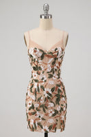 Laden Sie das Bild in den Galerie-Viewer, Helles Khaki-Korsett Bodycon Sweetheart Kurzes Homecoming-Kleid mit seitlichem Schlitz