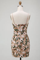 Laden Sie das Bild in den Galerie-Viewer, Helles Khaki-Korsett Bodycon Sweetheart Kurzes Homecoming-Kleid mit seitlichem Schlitz