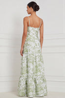 Laden Sie das Bild in den Galerie-Viewer, Hellblaues A-Linien-Sweetheart Floral-Langbrautjungfernkleid mit Schlitz