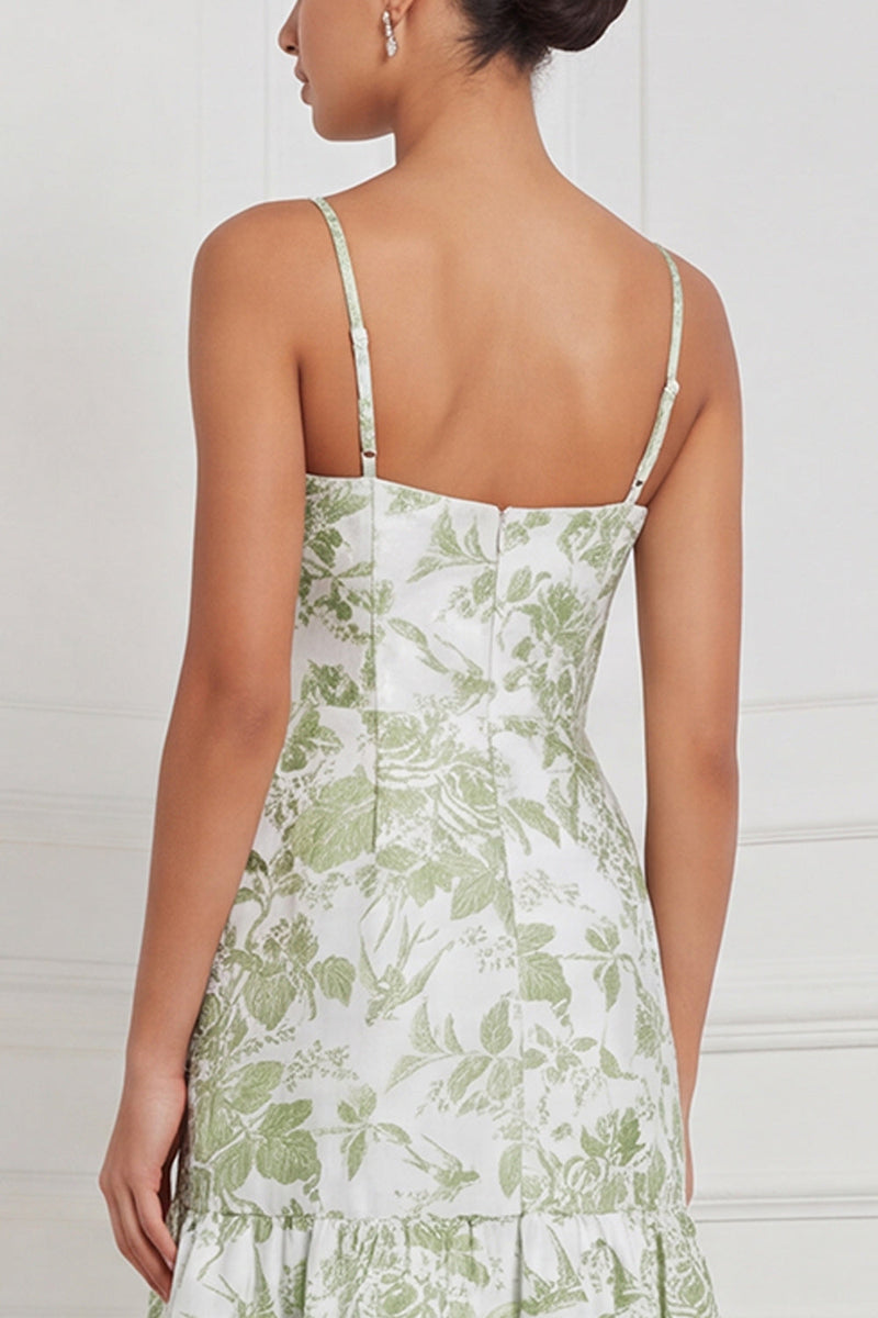 Laden Sie das Bild in den Galerie-Viewer, Hellblaues A-Linien-Sweetheart Floral-Langbrautjungfernkleid mit Schlitz