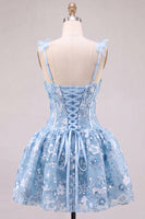 Laden Sie das Bild in den Galerie-Viewer, Rosa A-Linie Korsett Sweetheart Kurzes Abendkleid mit Blumen