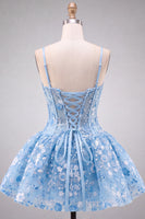 Laden Sie das Bild in den Galerie-Viewer, Aprikosen Korsett Sweetheart Blumen Kurzes Abendkleid