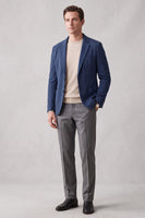 Laden Sie das Bild in den Galerie-Viewer, Marineblauer Notch-Revers einreihige Herrenanzugjacke mit Taschen