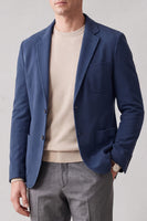 Laden Sie das Bild in den Galerie-Viewer, Marineblauer Notch-Revers einreihige Herrenanzugjacke mit Taschen