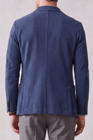 Laden Sie das Bild in den Galerie-Viewer, Marineblauer Notch-Revers einreihige Herrenanzugjacke mit Taschen
