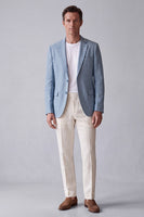 Laden Sie das Bild in den Galerie-Viewer, Staubiger blauer Notch-Revers Herrenblazer mit Taschen