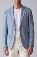 Laden Sie das Bild in den Galerie-Viewer, Staubiger blauer Notch-Revers Herrenblazer mit Taschen