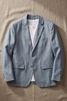 Laden Sie das Bild in den Galerie-Viewer, Staubiger blauer Notch-Revers Herrenblazer mit Taschen