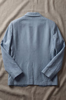 Laden Sie das Bild in den Galerie-Viewer, Staubiger blauer Notch-Revers Herrenblazer mit Taschen