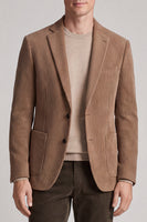 Laden Sie das Bild in den Galerie-Viewer, Khaki Notch Notch Revers einreihiger Herrenblazer mit 2 Knöpfen und Taschen