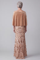 Laden Sie das Bild in den Galerie-Viewer, Off-the-shoulder Champagner High Low Samt Raffe Appliquen Mutter der Braut Kleid