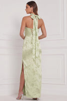 Laden Sie das Bild in den Galerie-Viewer, Mintgrünes Sheath Cowl Gerafftes Maxi Brautjungfernkleid
