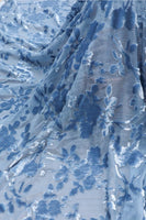 Laden Sie das Bild in den Galerie-Viewer, Blaue Scheide Samt Ein Schulter Gerafftes Langes Brautjungfernkleid