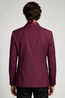Notch-Revers-Burgundgrüner Blumenblazer mit einreihiger Herrenabschlussball