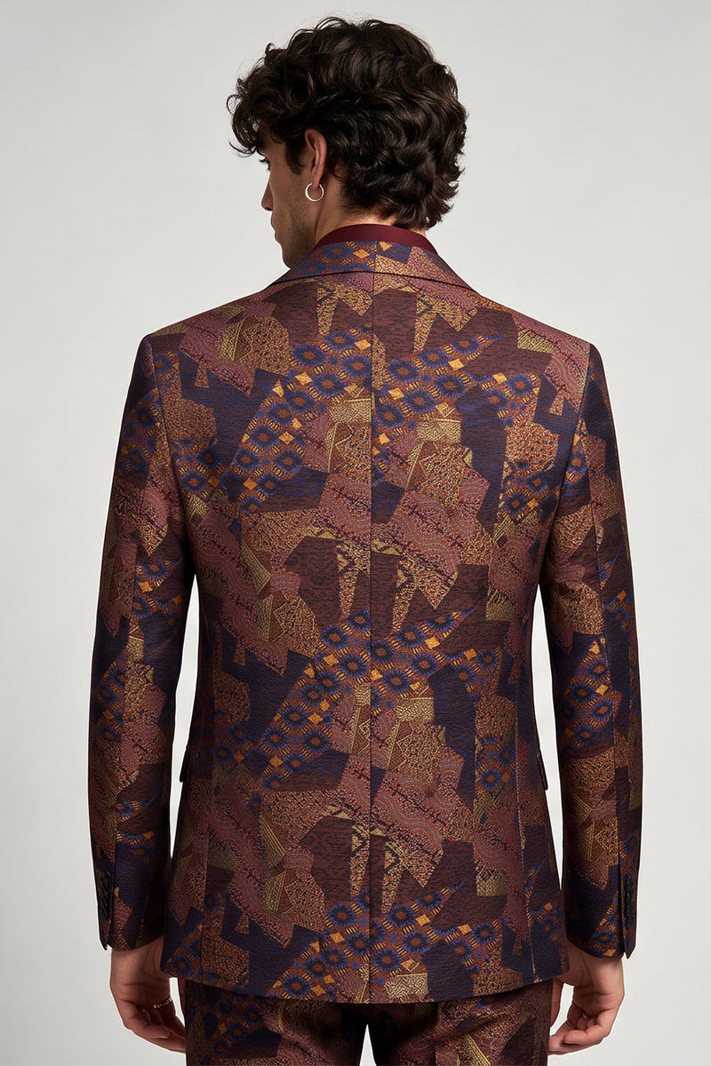Laden Sie das Bild in den Galerie-Viewer, Einreihiger Revers-Bronzer Herren-Abschlussblazer