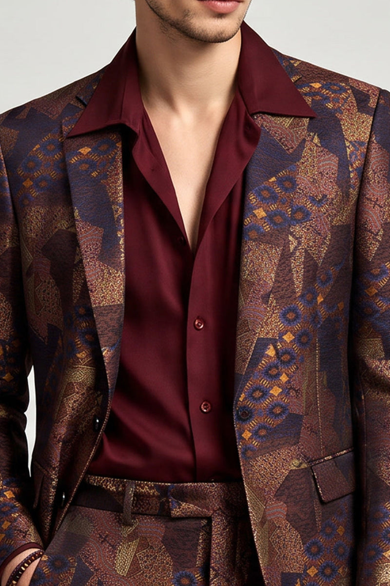 Laden Sie das Bild in den Galerie-Viewer, Einreihiger Revers-Bronzer Herren-Abschlussblazer